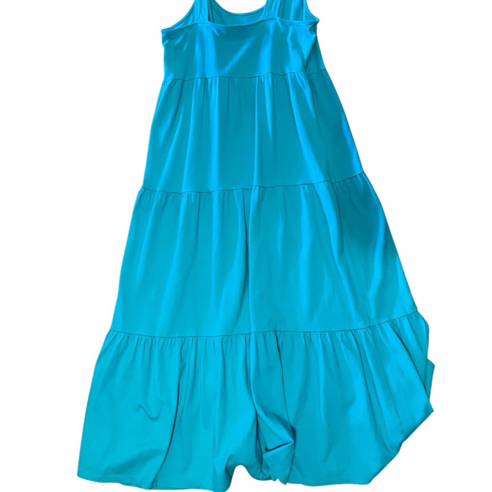 Crown & Ivy turquoise blue maxi long dress layered Size XL 100% Cotton NWT - Picture 5 of 5